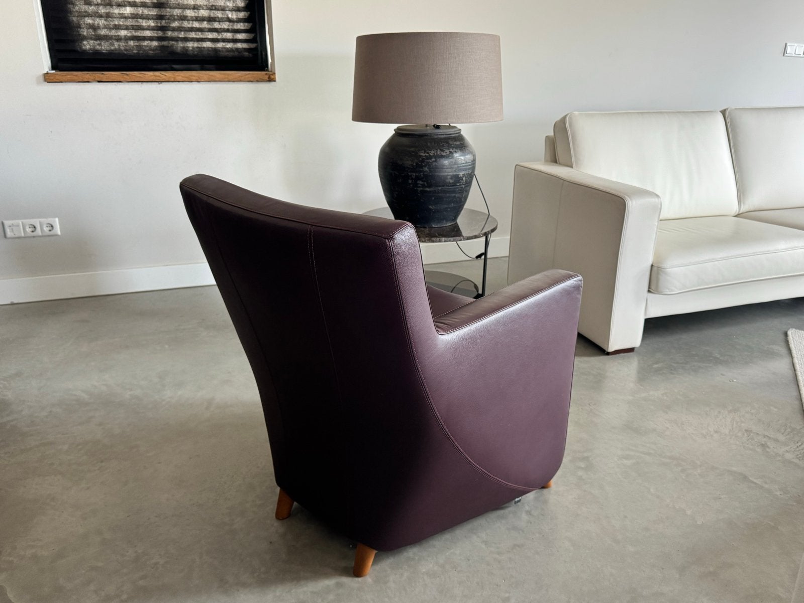 Leolux Dolcinea fauteuil - Paars leer -, X, Ophalen of Verzenden, Zo goed als nieuw, X