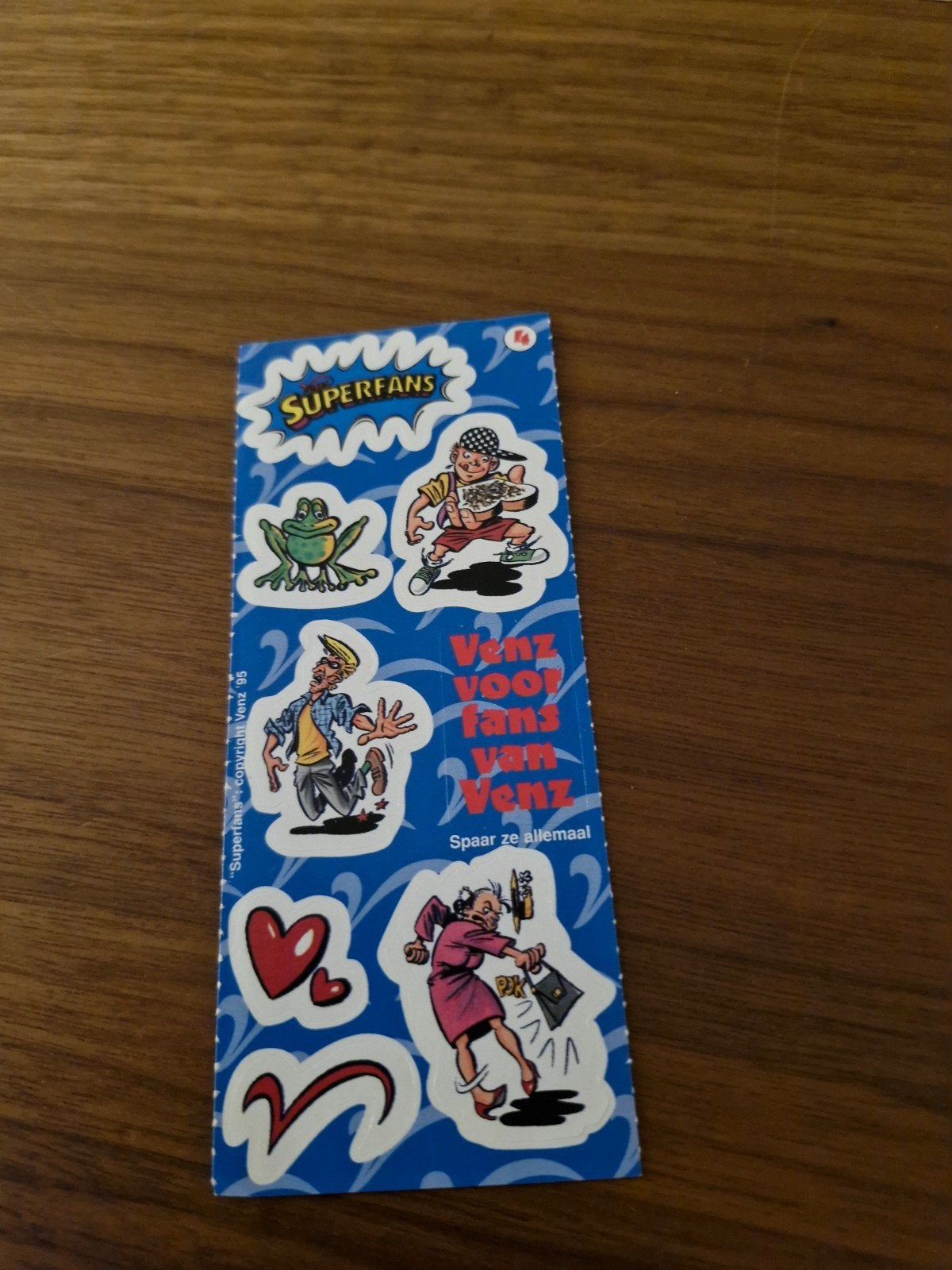 10931 Venz Superfans Stickerblad 1995 - Spaar ze allemaal!, Verzamelen, Ophalen of Verzenden