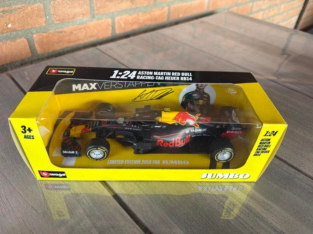 Burago Red Bull Racing RB14 Max Verstappen Jumbo, Ophalen of Verzenden, Nieuw, Auto, Bburago