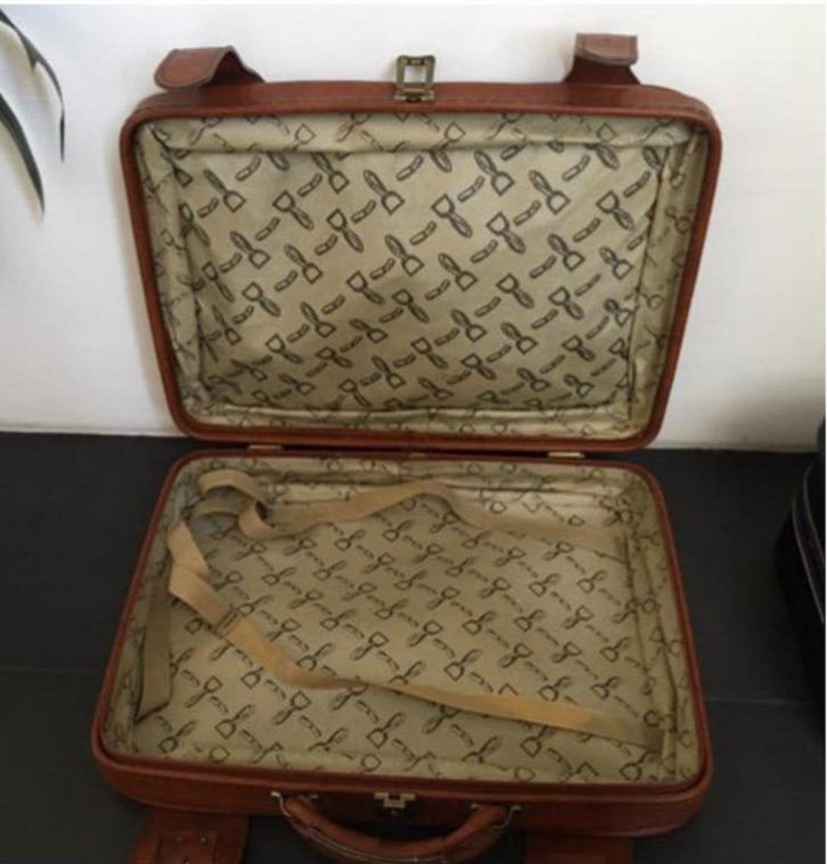 Vintage lederen weekend koffer 36x46x17cm, 50 tot 60 cm, 45 tot 55 cm, Slot, Leer
