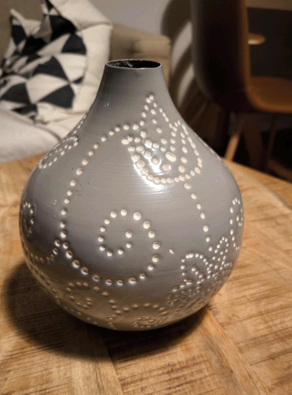 Metalen vaas 23 cm bloemenpot decoratie woonkamer slapkamer, Ophalen of Verzenden
