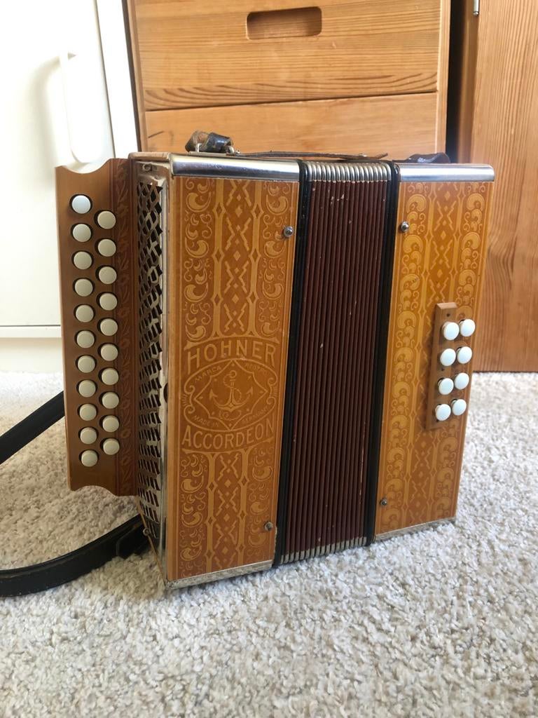 Hohner diatonisch accordeon - Trekzak, Gebruikt, Overige formaten, Ophalen of Verzenden, Knopaccordeon