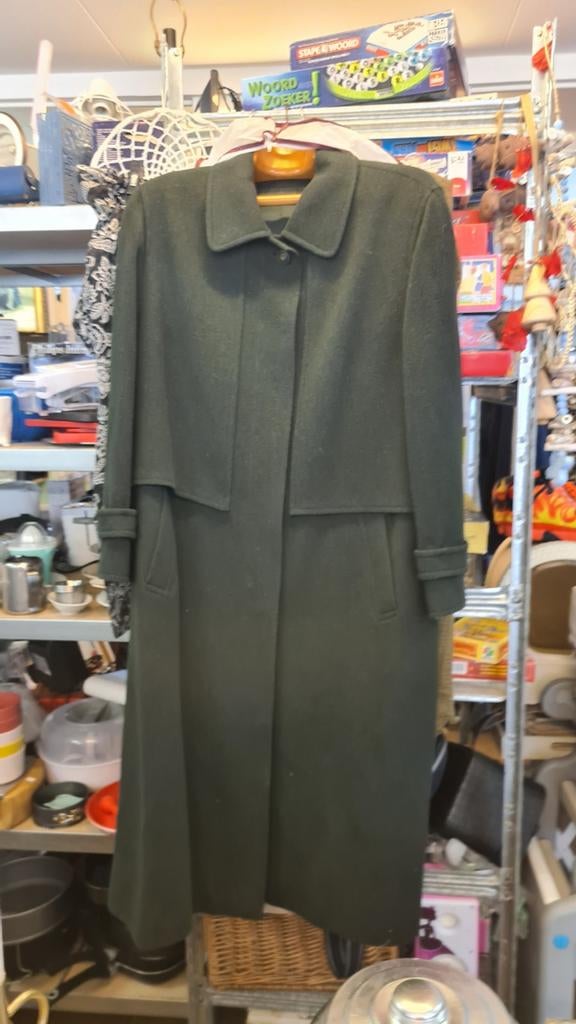 Schneiders Salzburg Loden Lange Wollen Jas Groen Maat S, Schneiders, Schneiders Salzburg, Maat 46/48 (XL) of groter, Ophalen of Verzenden
