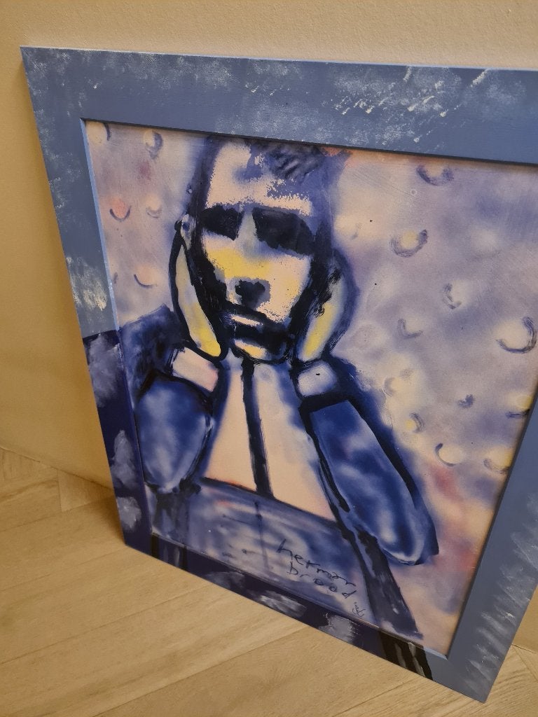 Schilderij, Antiek en Kunst, Kunst | Schilderijen | Modern, Figuren, Print, Hout, Op houten frame, Ophalen