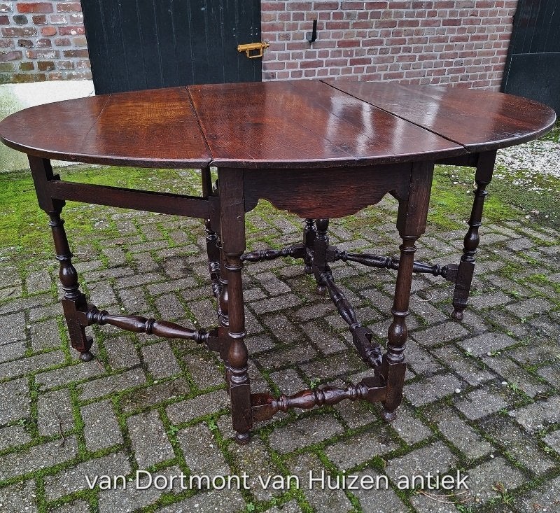 Engelse gateleg ca1700, hangoor tafel., Antiek en Kunst, Ophalen