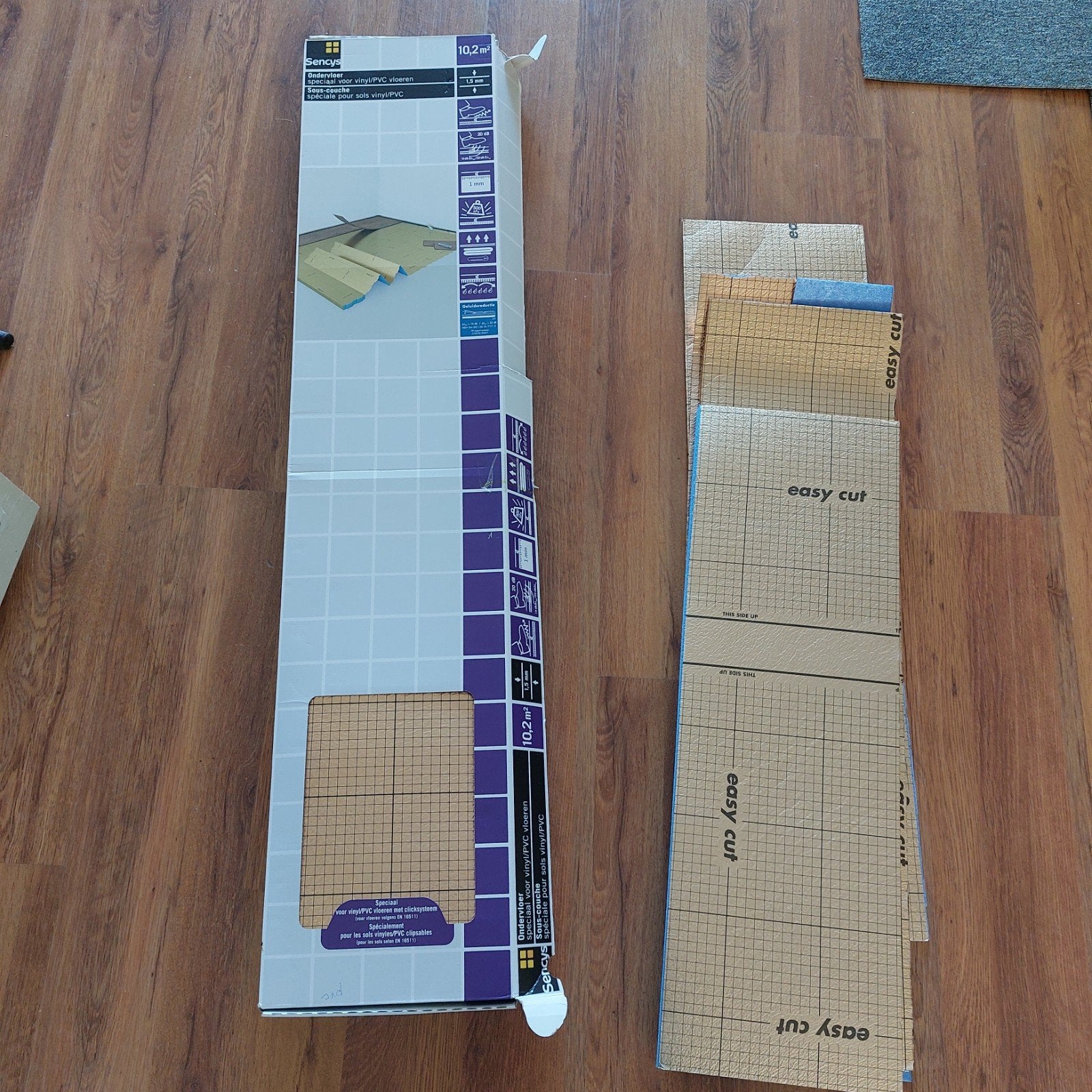 Sencys ondervloer vinyl/PVC 10,2m²  geluiddempend, dampdicht, Ophalen, Nieuw, Vinyl
