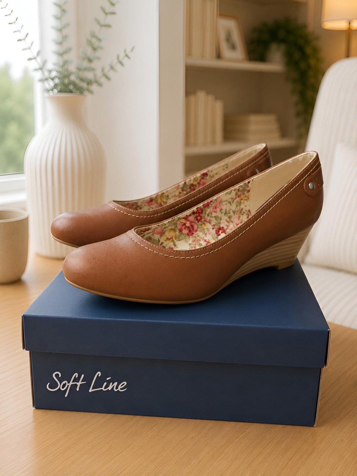 Soft Line Cognac Pumps met Comforthak – Maat 40, Bruin, Instappers, Nieuw, Ophalen of Verzenden