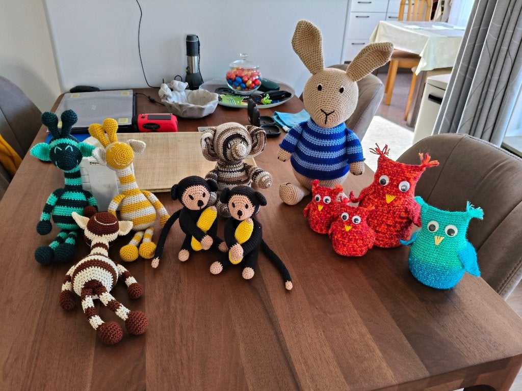 Handgemaakte gehaakte knuffels - Diverse dieren, Ophalen, Zo goed als nieuw