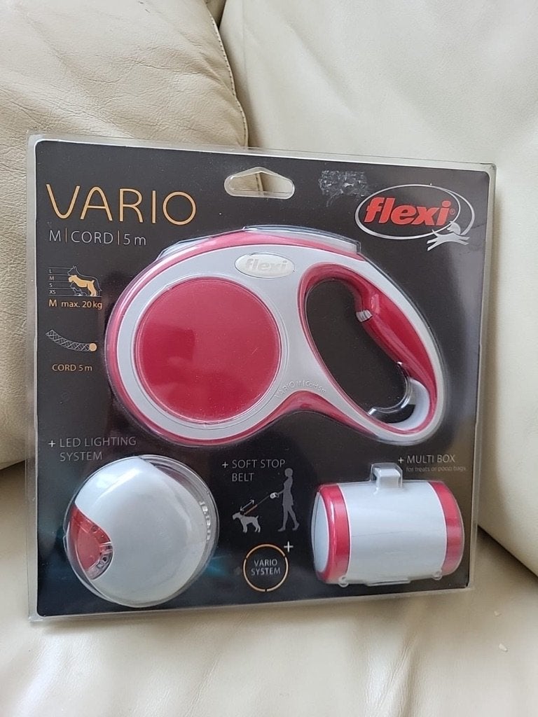 Flexi vario m cord 5m hondenriem met led en multibox, Ophalen of Verzenden, Nieuw, Hondenriem