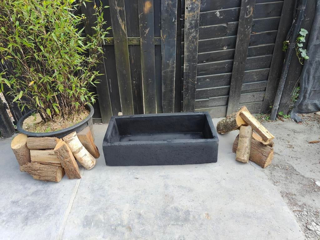 Mooie langwerpige betonnen trog waterbak ornament winterhard, Ophalen of Verzenden