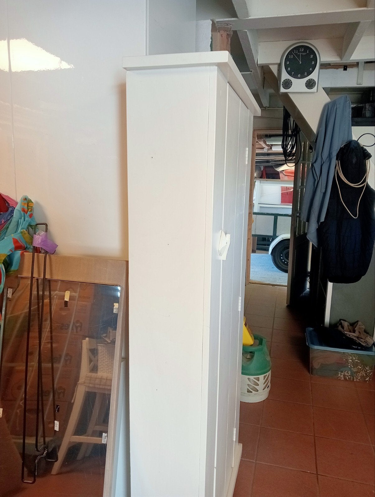 Witte kledingkast/garderobekast met haken, Ophalen, Gebruikt, 50 tot 100 cm, Modern