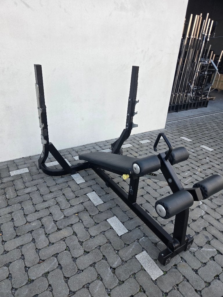 Technogym Pure Strength Olympic Decline Bench, Ophalen, Zo goed als nieuw, Armen, Fitnessbank