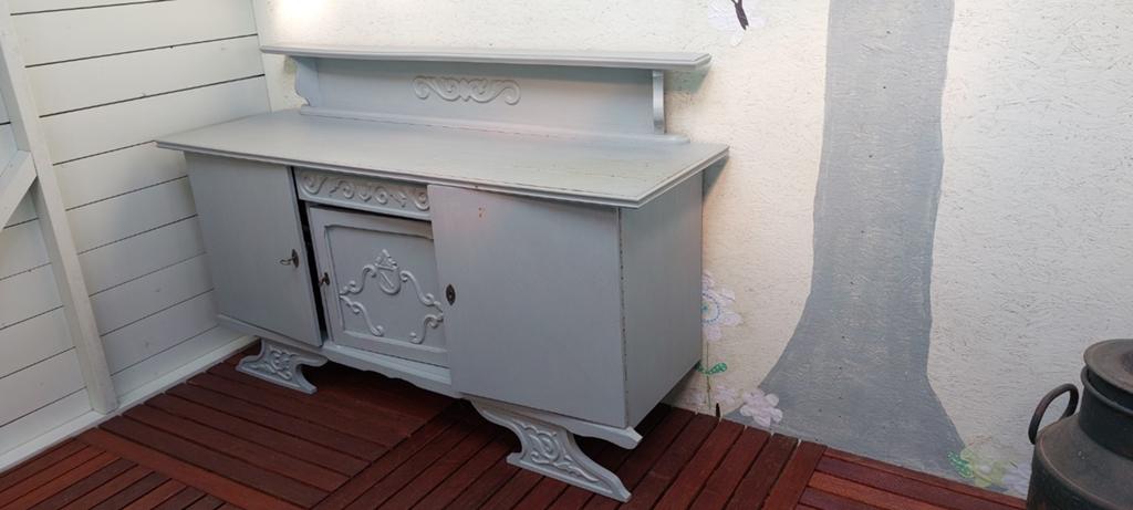 Vintage dressoir/kastje - grijs geverfd, Ophalen of Verzenden