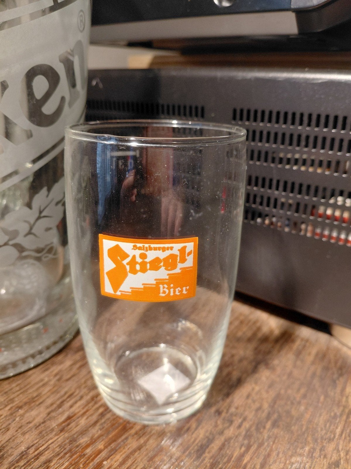 Oud bierglas Stiegl Salzburg, Ophalen of Verzenden, Zo goed als nieuw, Bierglas