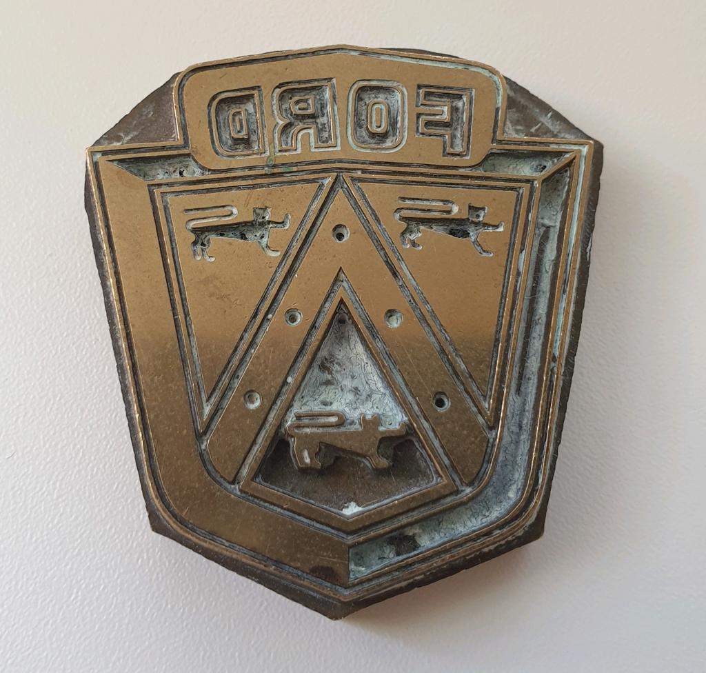 Vintage drukplaat ford logo koper,, Ophalen of Verzenden, Gebruikt, Auto's