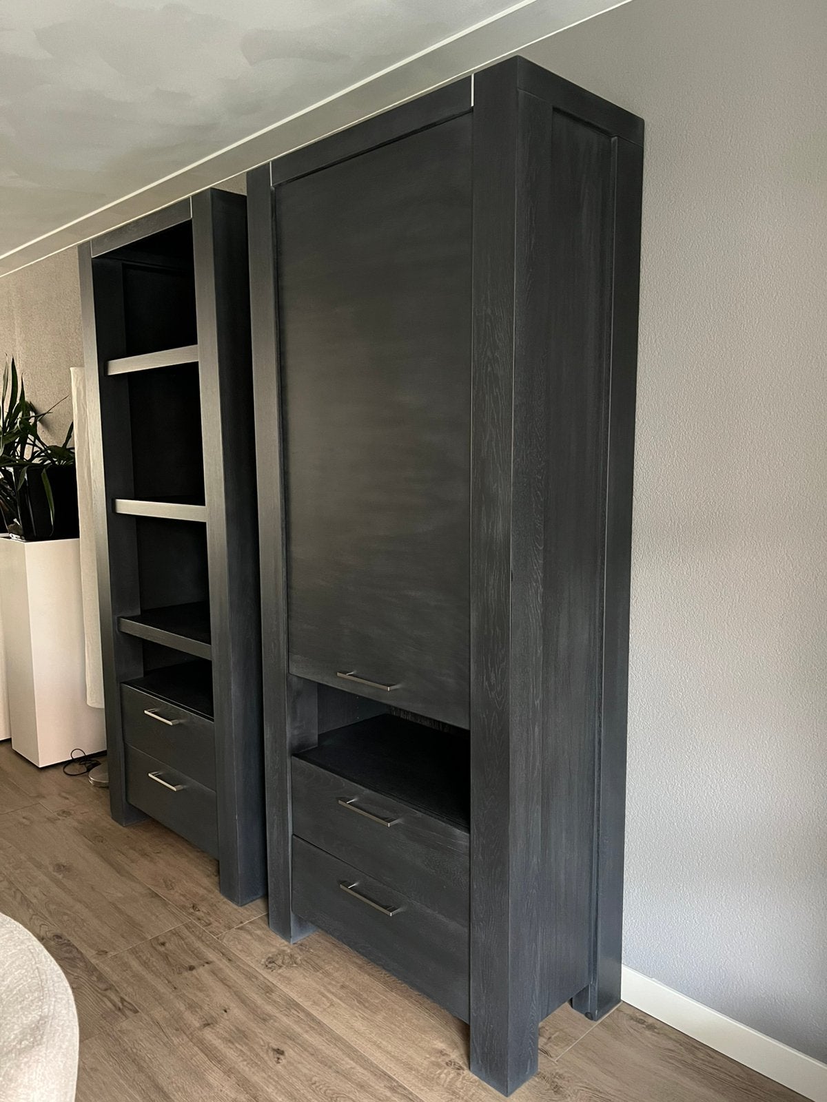 Kasten, Huis en Inrichting, Ophalen, 200 cm of meer, Eikenhout, Met lade(s)