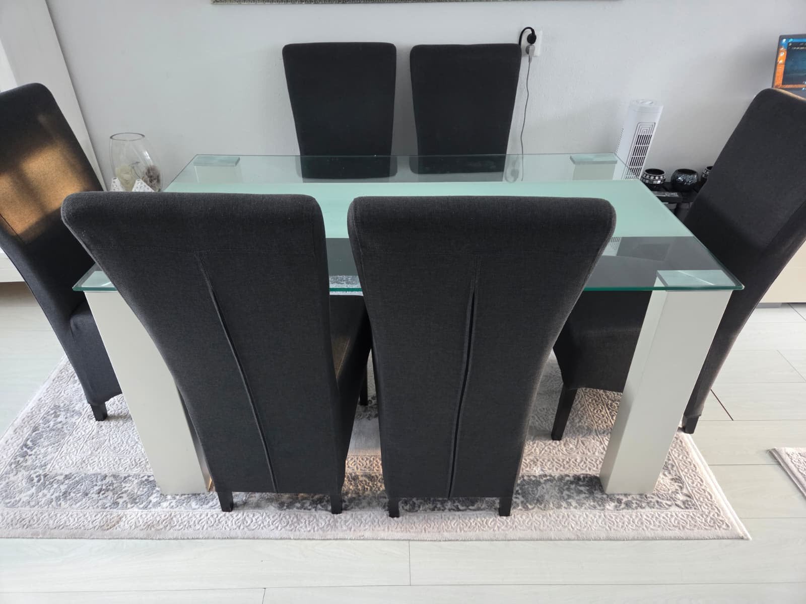 Salontafel met stoelen, Ophalen, 100 tot 150 cm, 50 tot 100 cm, Zo goed als nieuw
