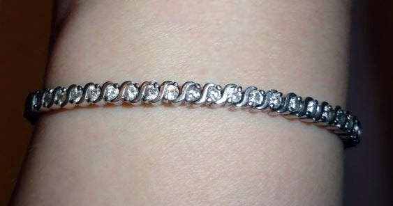 Armband Zilver 925 zirkonias Tennis bracelet, Met strass, Verzenden, Nieuw, Zilver