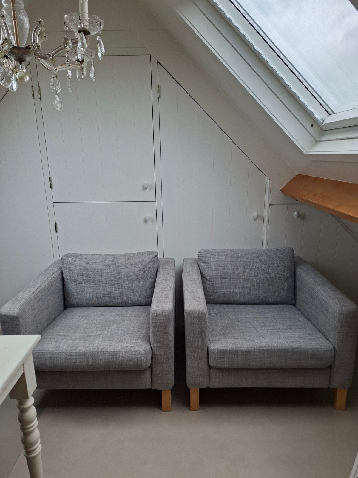 2 tijdloze fauteuils uit de Ikea  Karlstad-serie, Ophalen, Gebruikt, Stof, Ikea Karlstad