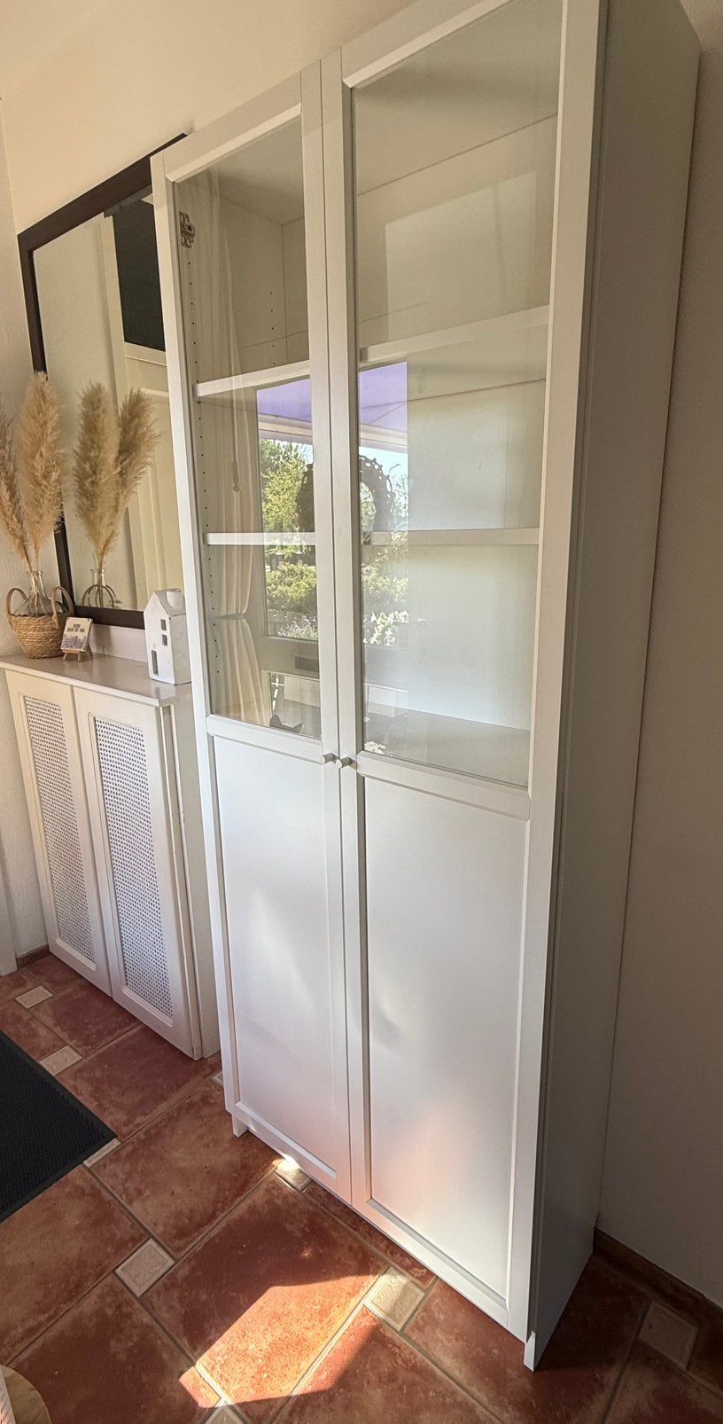 IKEA Billy kast met Oxberg deuren (wit), Ophalen, Gebruikt, 200 cm of meer, 50 tot 100 cm