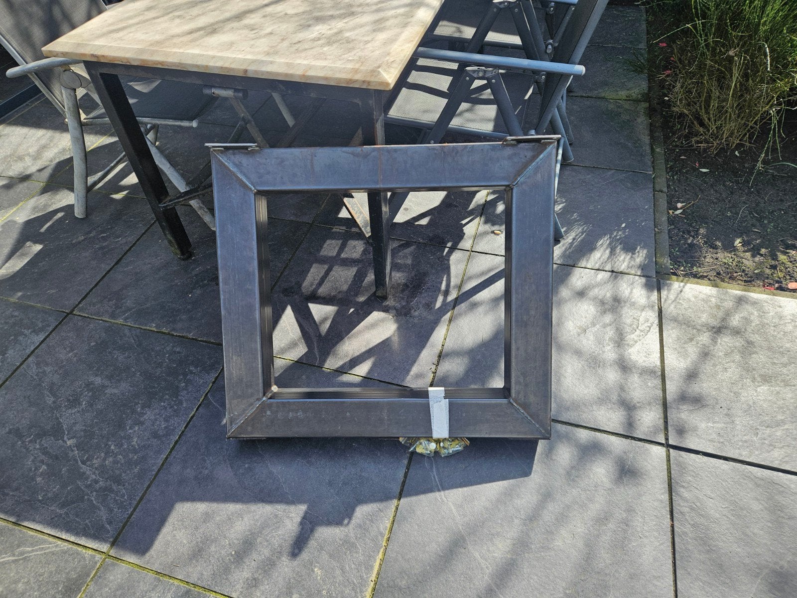 Metalen tafelpoot / onderstel - vierkant, DIY, Huis en Inrichting, Ophalen, 50 tot 100 cm, 50 tot 100 cm, Metaal