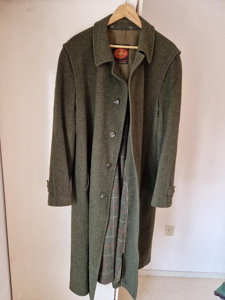 Loden lange herenjas, Maat 52/54 (L), Salko, Ophalen of Verzenden, Zo goed als nieuw