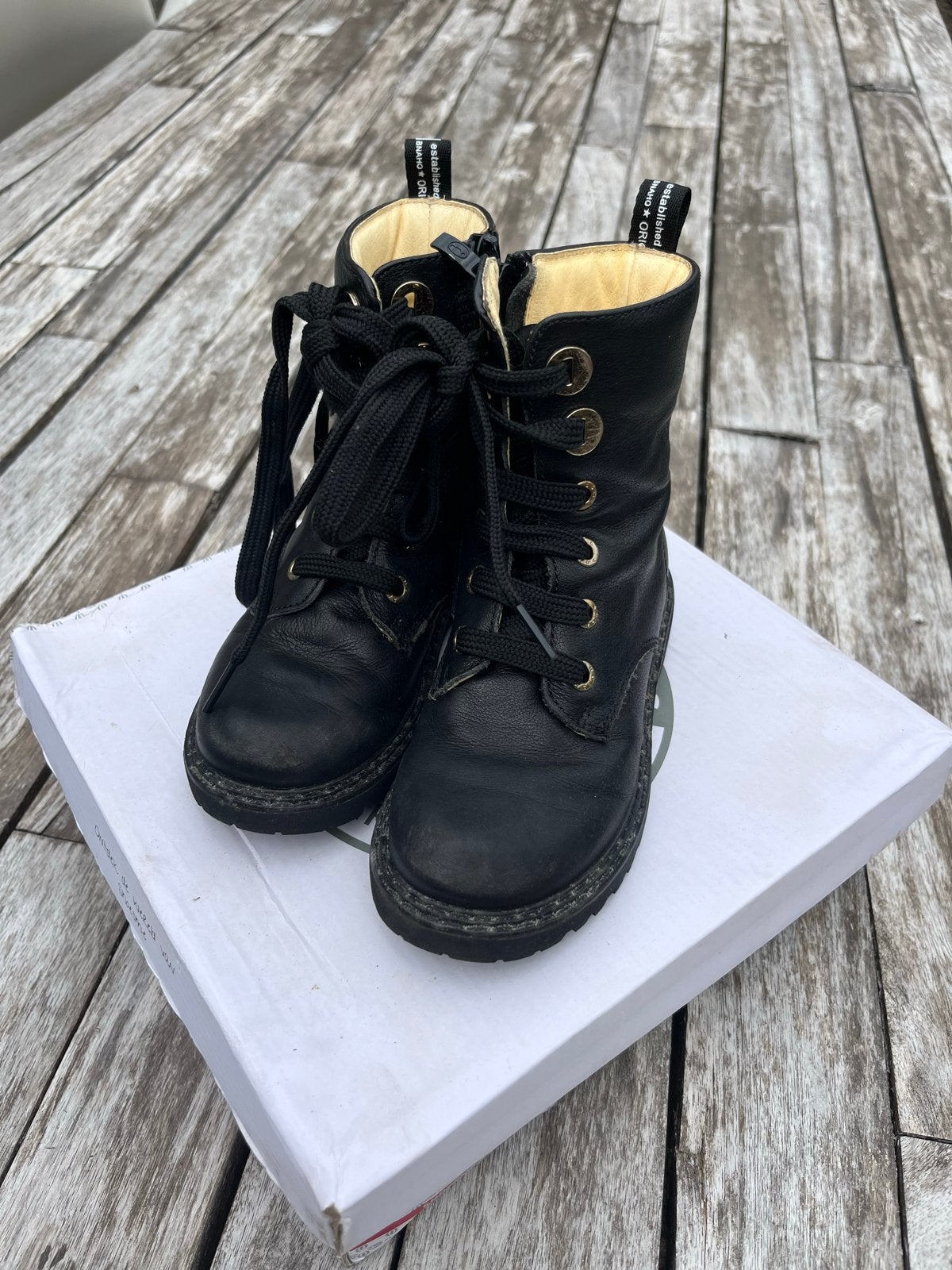 Zwarte Shoesme veterlaarsjes maat 27, Ophalen, Gebruikt, Jongen of Meisje, Laarzen
