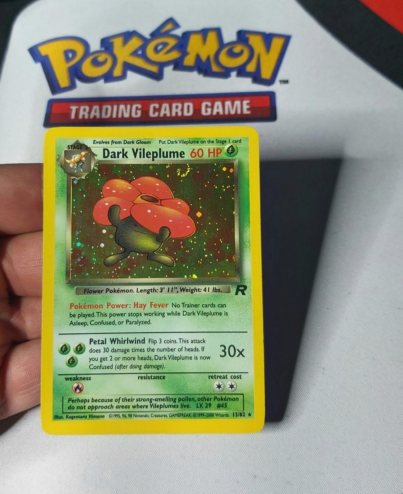 Dark Vileplume Holo Rare, met Swirl! Rocket Set 2000, Ophalen of Verzenden, Zo goed als nieuw, Losse kaart, Foil
