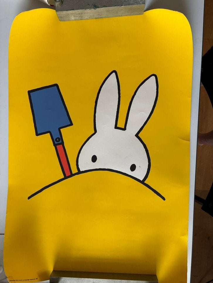 Originele Nijntje zeefdruk poster Dick Bruna 1969, Verzamelen, Ophalen of Verzenden, A1 t/m A3, Overige onderwerpen, Rechthoekig Staand