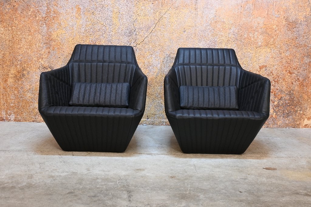 NIEUWbeklede unieke Ligne Roset Facet design fauteuils, Ligne Roset, 75 tot 100 cm, Ophalen of Verzenden, Zo goed als nieuw