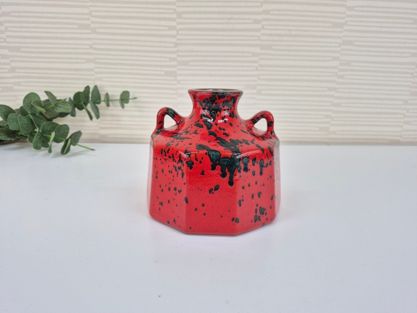 Vintage Marei West-Germany vaas 1304. Rood fat lava., Ophalen of Verzenden