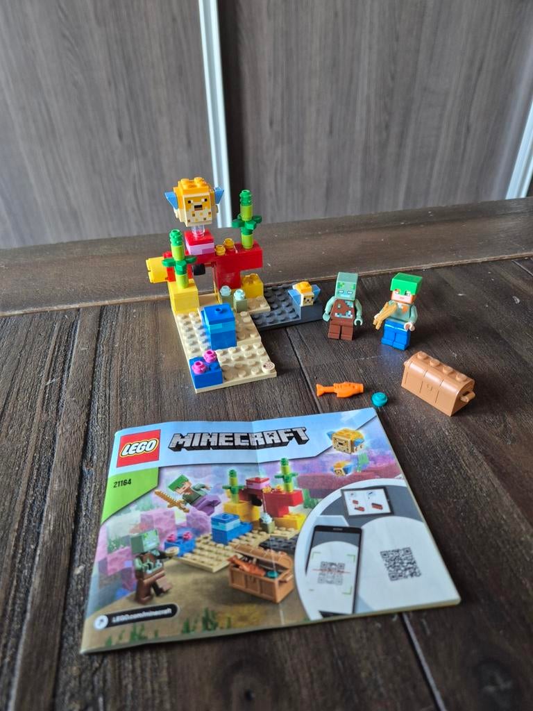 Lego minecraft Het koraalrif - 21164, Lego, Ophalen of Verzenden, Zo goed als nieuw, Compleet