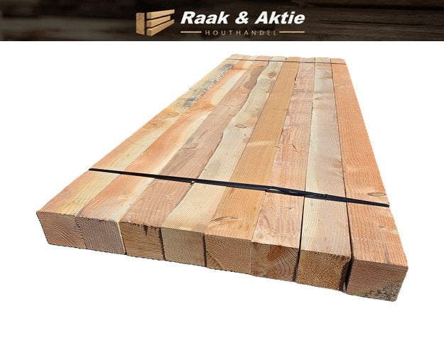 8 Douglas palen / balken 12x12 cm  2.50 meter lang - nr: TB3
