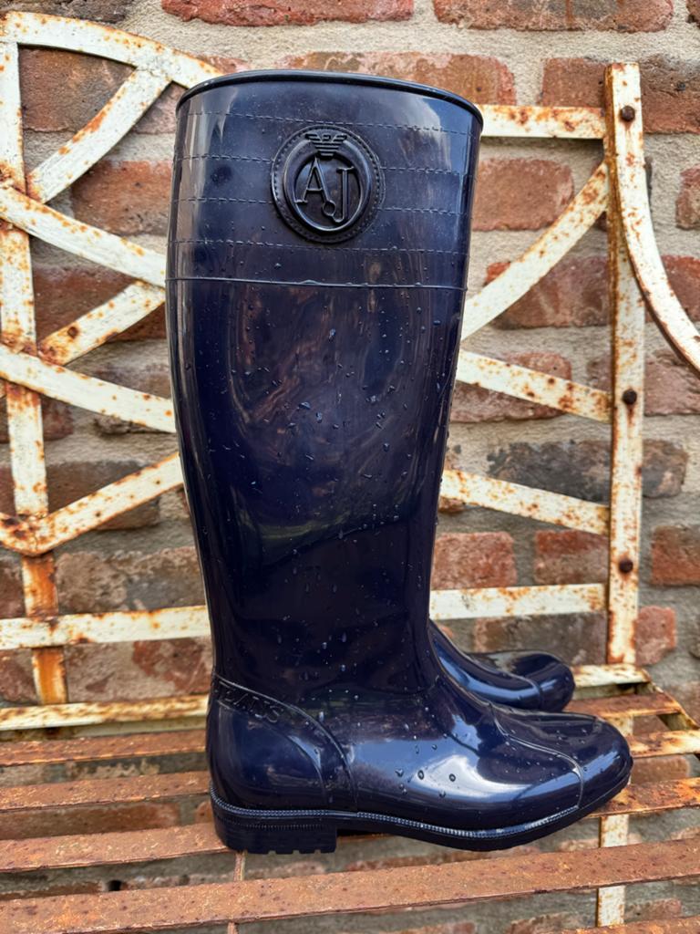 Armani Jeans Regenlaarzen - Donkerblauw 39, Kleding | Dames, Schoenen, Ophalen of Verzenden, Zo goed als nieuw, Blauw, Regenlaarzen