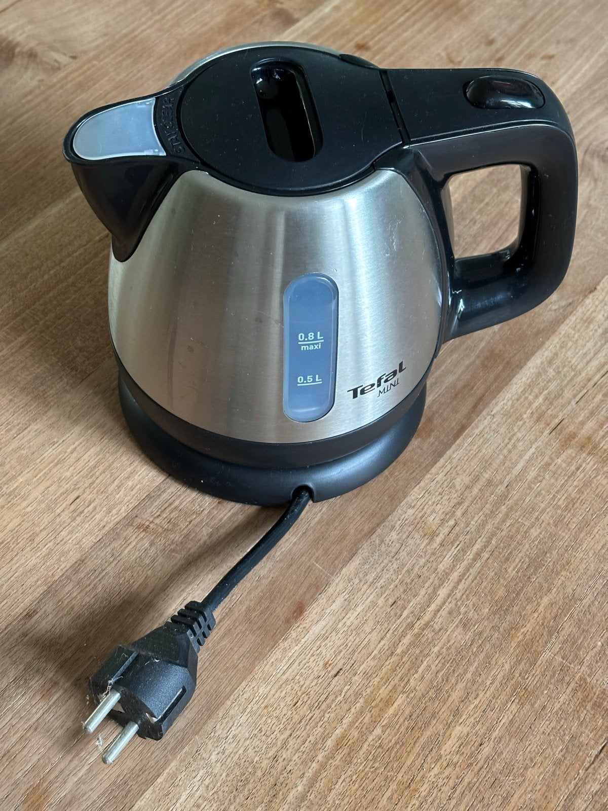 Tefal Mini Waterkoker 0,8L - Compact en Handig, Minder dan 1 liter, Ophalen of Verzenden, Gebruikt, Rvs