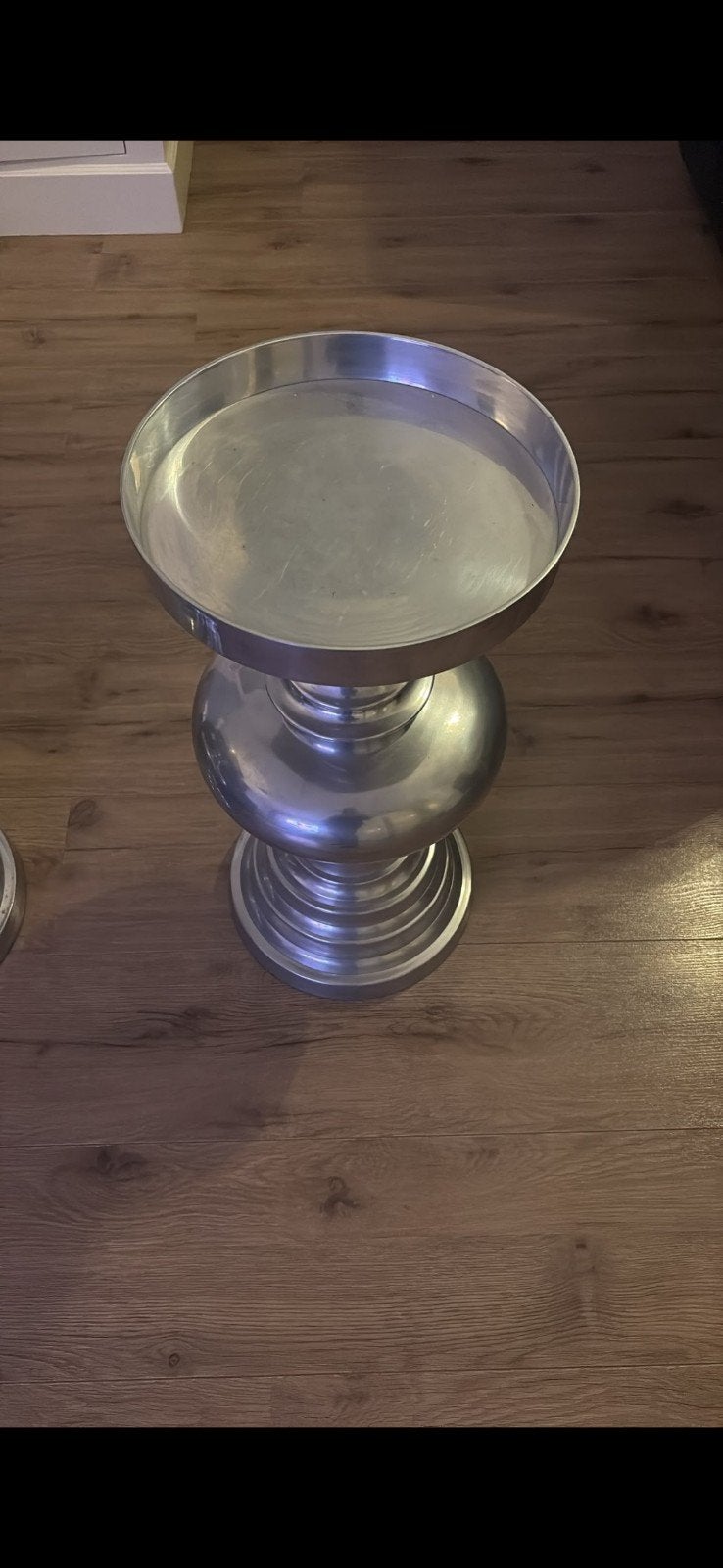 Set van 2 zilverkleurige zuilen, Ophalen, Zo goed als nieuw