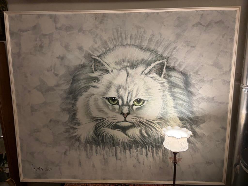 Schilderij Perzische kat, Ophalen, Zo goed als nieuw, Schilderij, 75 cm of meer