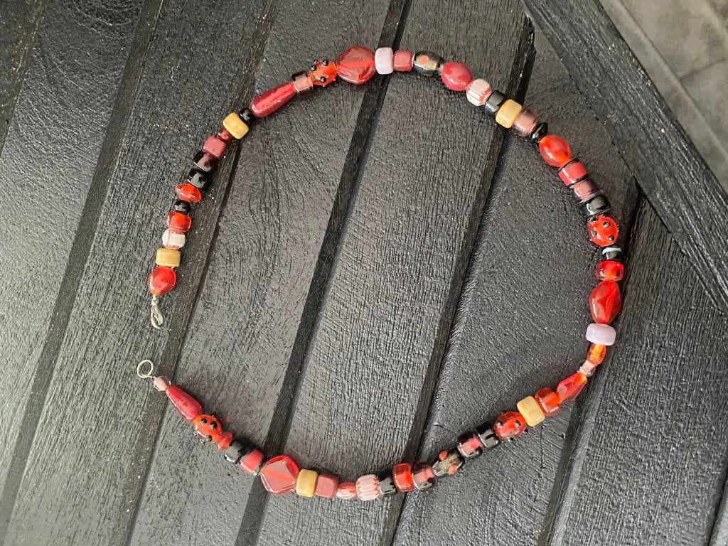 Mooie ketting glazen kralen, Ophalen of Verzenden, Zo goed als nieuw, Overige materialen
