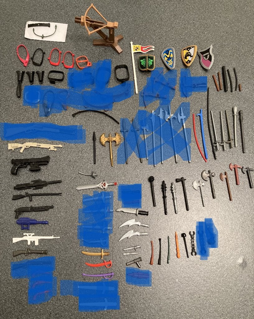 Playmobil wapens schilden vlaggen banier holster wapenriem, Ophalen of Verzenden, Zo goed als nieuw, Losse onderdelen