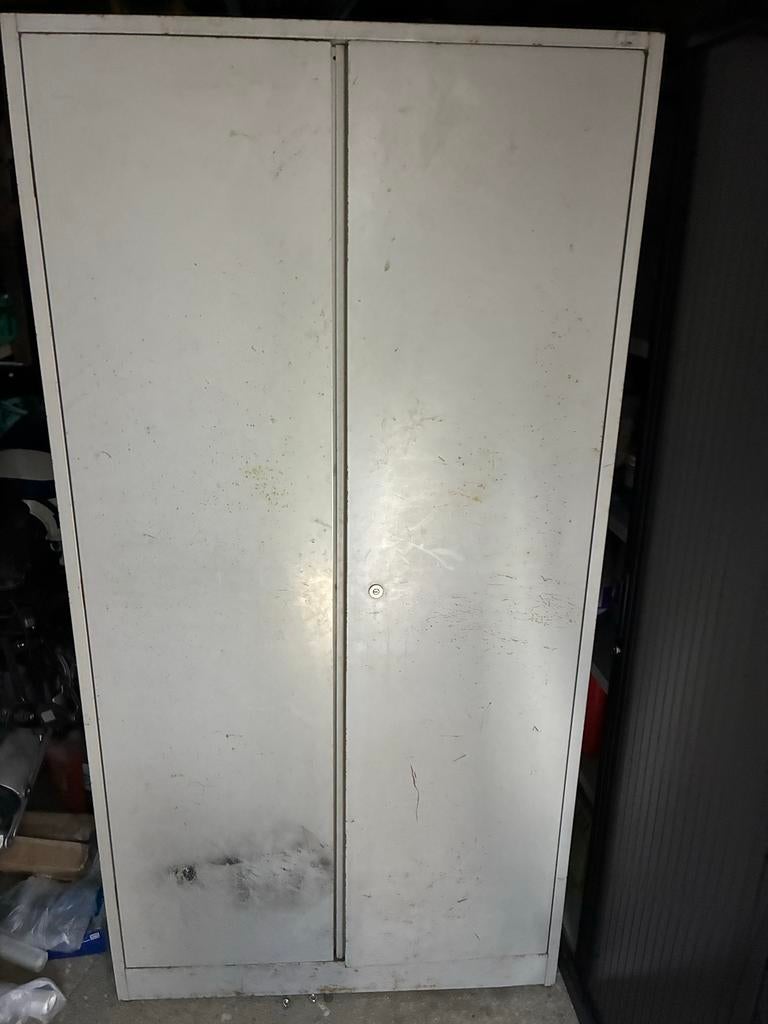 Stalen archiefkast/garagekast 100x40x194cm met schotjes, Ophalen, Gebruikt, Meerdere deuren, 50 tot 100 cm