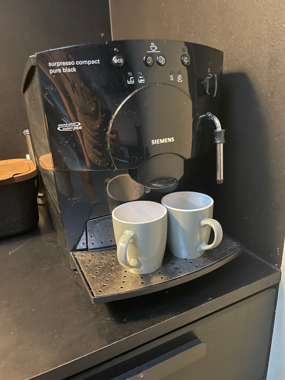 Siemens Surpresso Compact Pure Black Koffiemachine, Stoompijpje, Gebruikt, Koffiemachine, 2 tot 4 kopjes