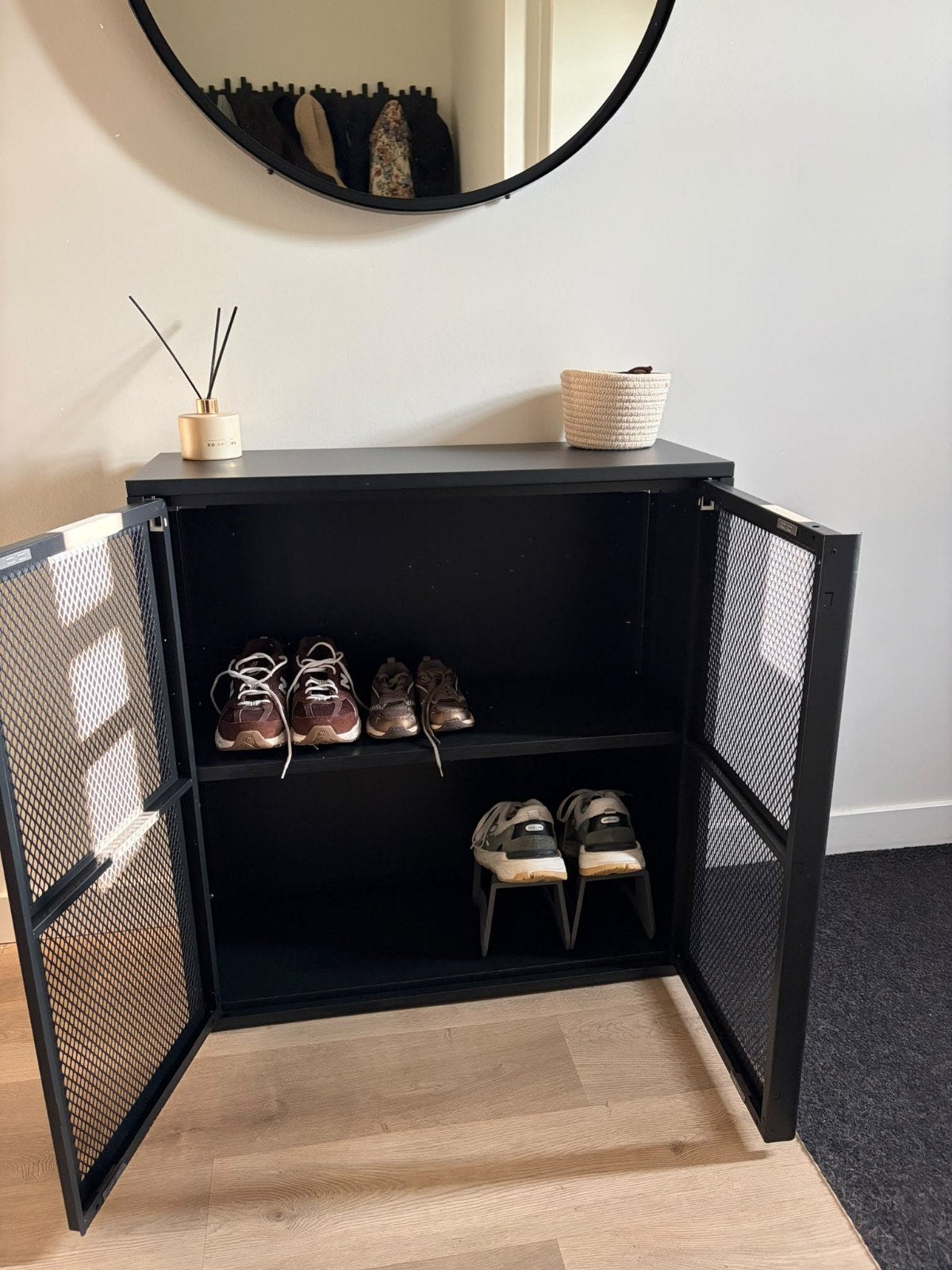 IKEA IVAR kast met deuren van zwart draadwerk / gaas (80x83, Ophalen, Gebruikt, Modern industrieel