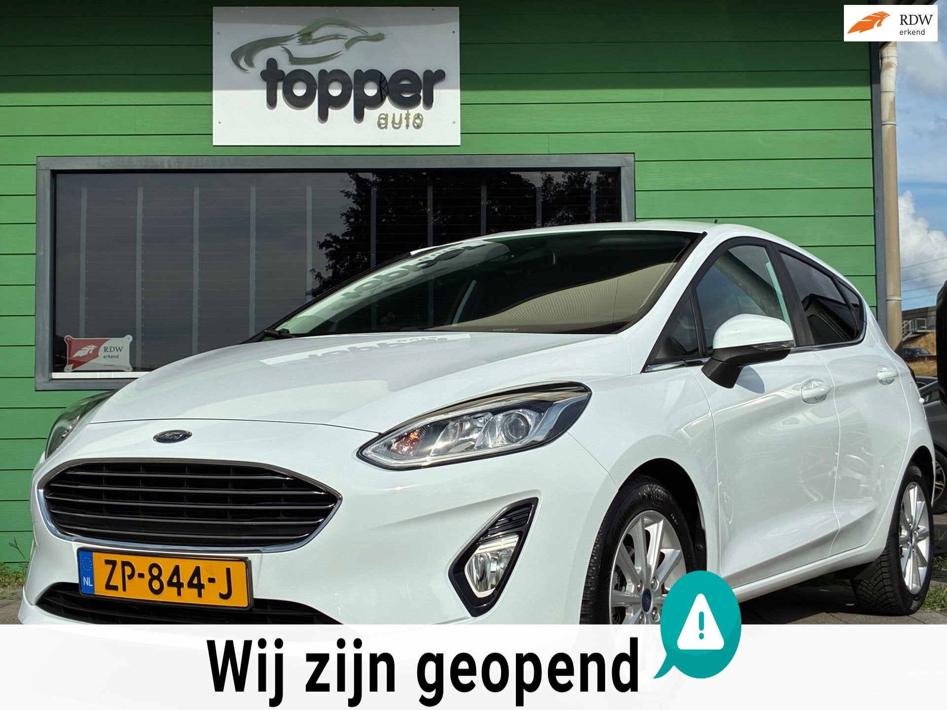 Ford Fiesta 1.0 EcoBoost Titanium|Automaat|Navigatie|CruiseC, Euro 6, 100 pk, Wit, Automatische klimaatregeling