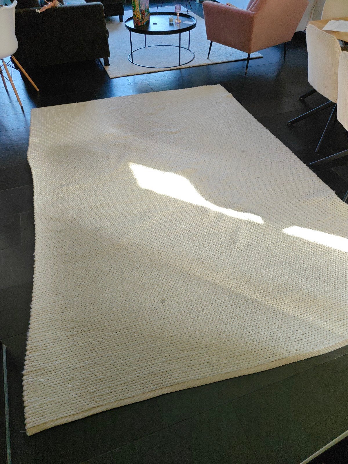 Crème kleurig wollen vloerkleed 200x300, Huis en Inrichting, Ophalen, Gebruikt, 200 cm of meer, 200 cm of meer