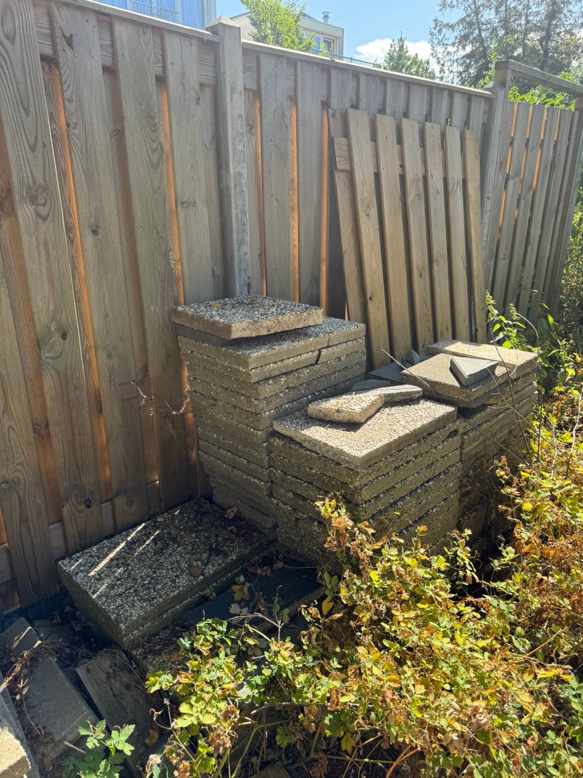 10 m2 aan terrastegels, Ophalen, Gebruikt, 10 m² of meer, Beton