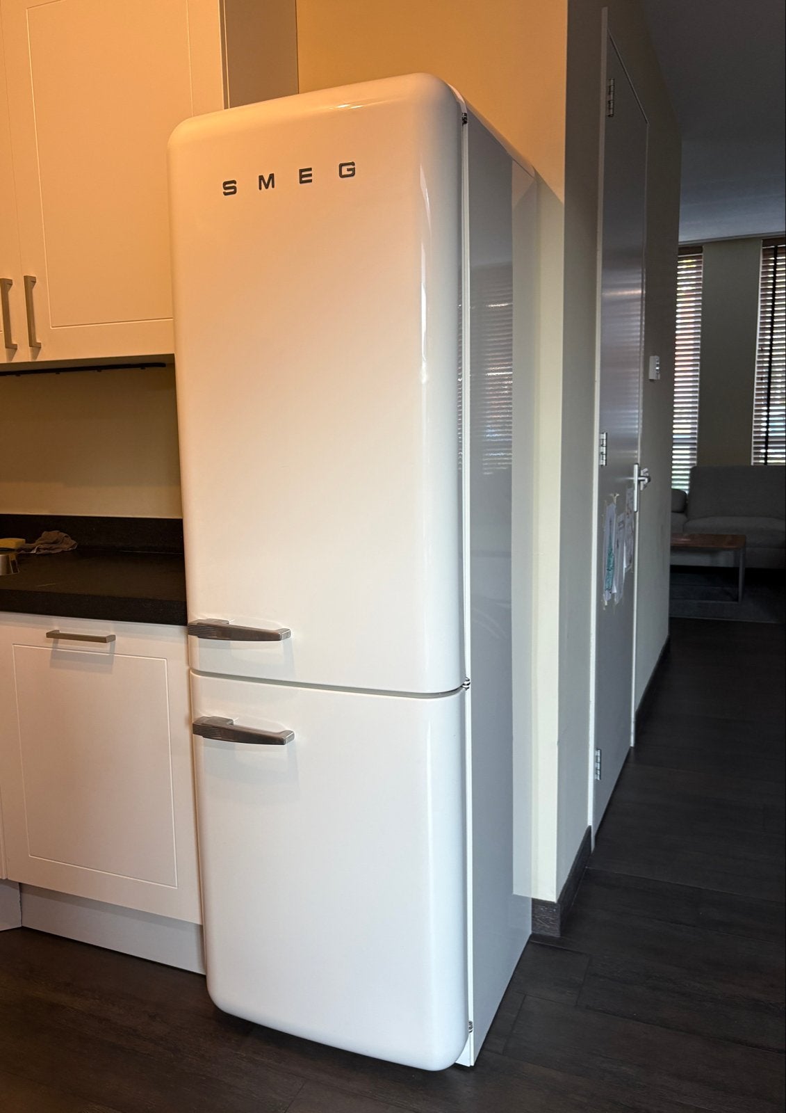 Smeg Fab32 Koelvriescombinatie creme- Koel werkt, vries niet, Witgoed en Apparatuur, Ophalen, Gebruikt, 200 liter of meer, 60 cm of meer