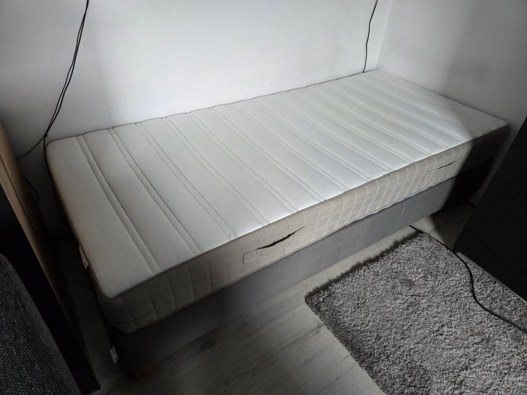 IKEA Hamarvik Matras en Espevär Bedbodem 90x200 cm, Ophalen, 90 cm, Eenpersoons, Zo goed als nieuw