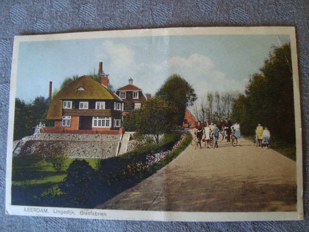 Leerdam lingedijk glasfabriek, Ophalen of Verzenden, Voor 1920, Gelopen, Zuid-Holland