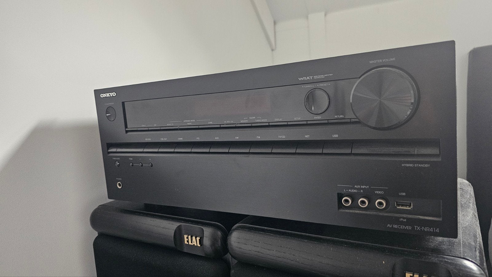 Onkyo TX-NR414 AV Receiver met ELAC EL130 Speakers, Audio, Tv en Foto, Ophalen, Gebruikt, Speakers, Overige merken