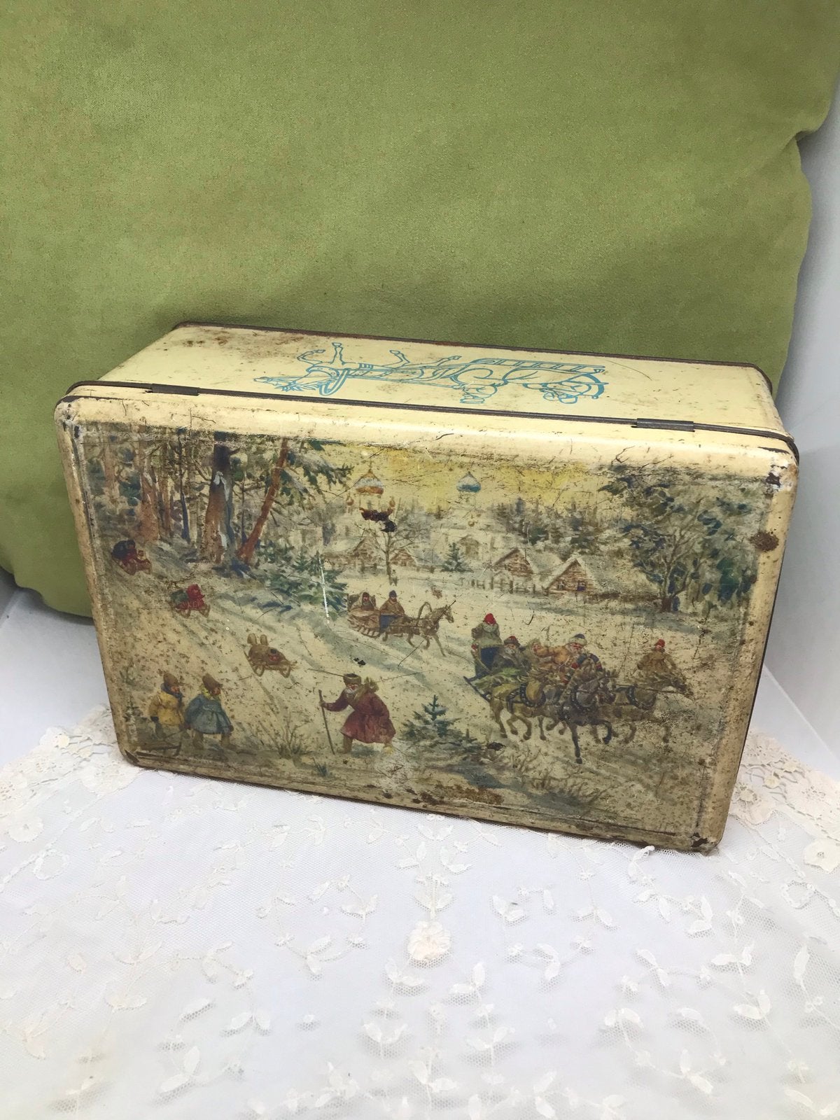 Vintage Van Melle blik, Winterse voorstelling (020621), Ophalen of Verzenden, Gebruikt, Overige
